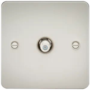 Knightsbridge FP0150PL Flat Plate 1G SAT TV Outlet (Non-Isolated) - Pearl