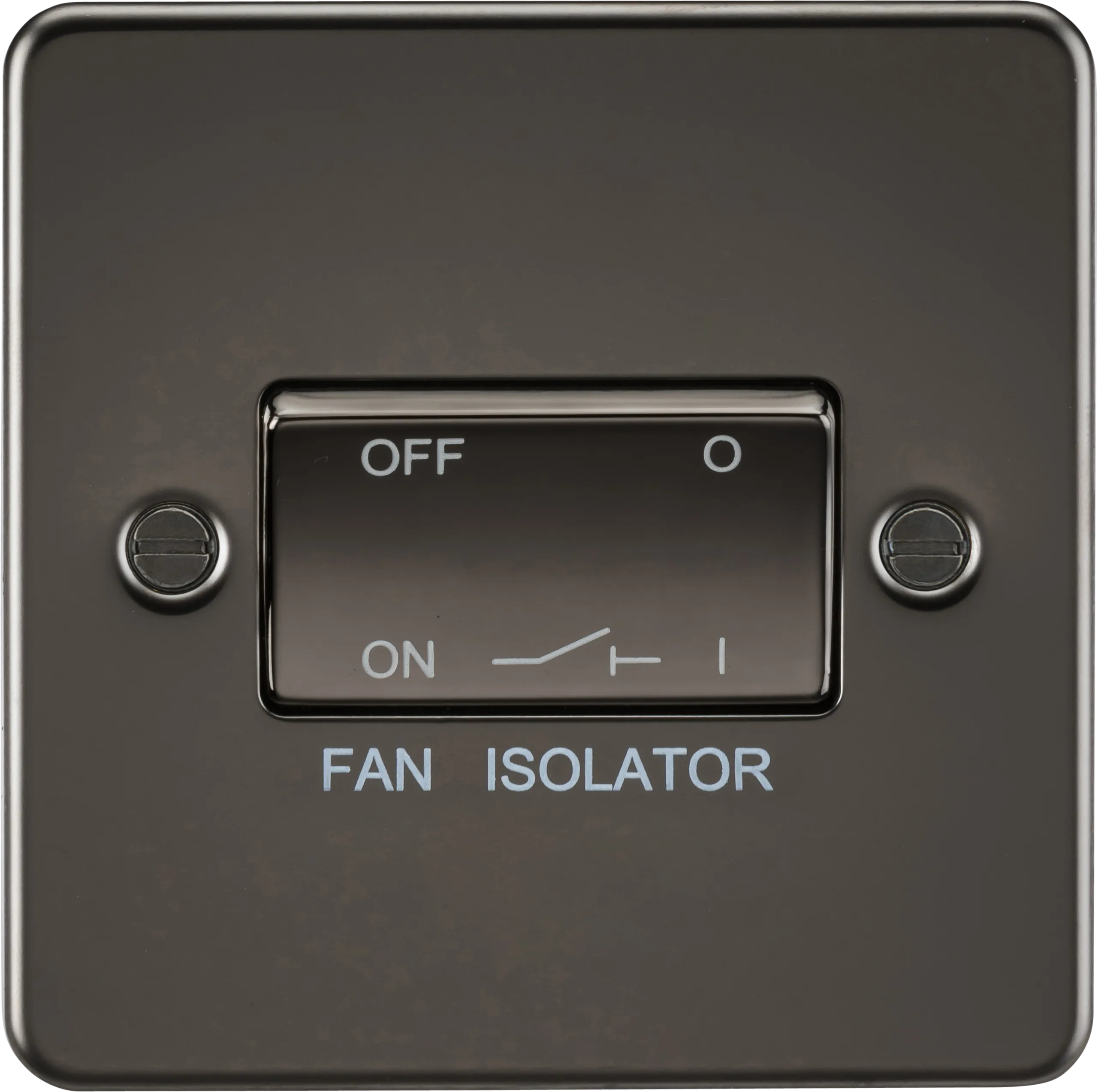 Knightsbridge FP1100GM Flat Plate 10AX 3 Pole Fan Isolator Switch - Gunmetal