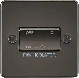 Knightsbridge FP1100GM Flat Plate 10AX 3 Pole Fan Isolator Switch - Gunmetal