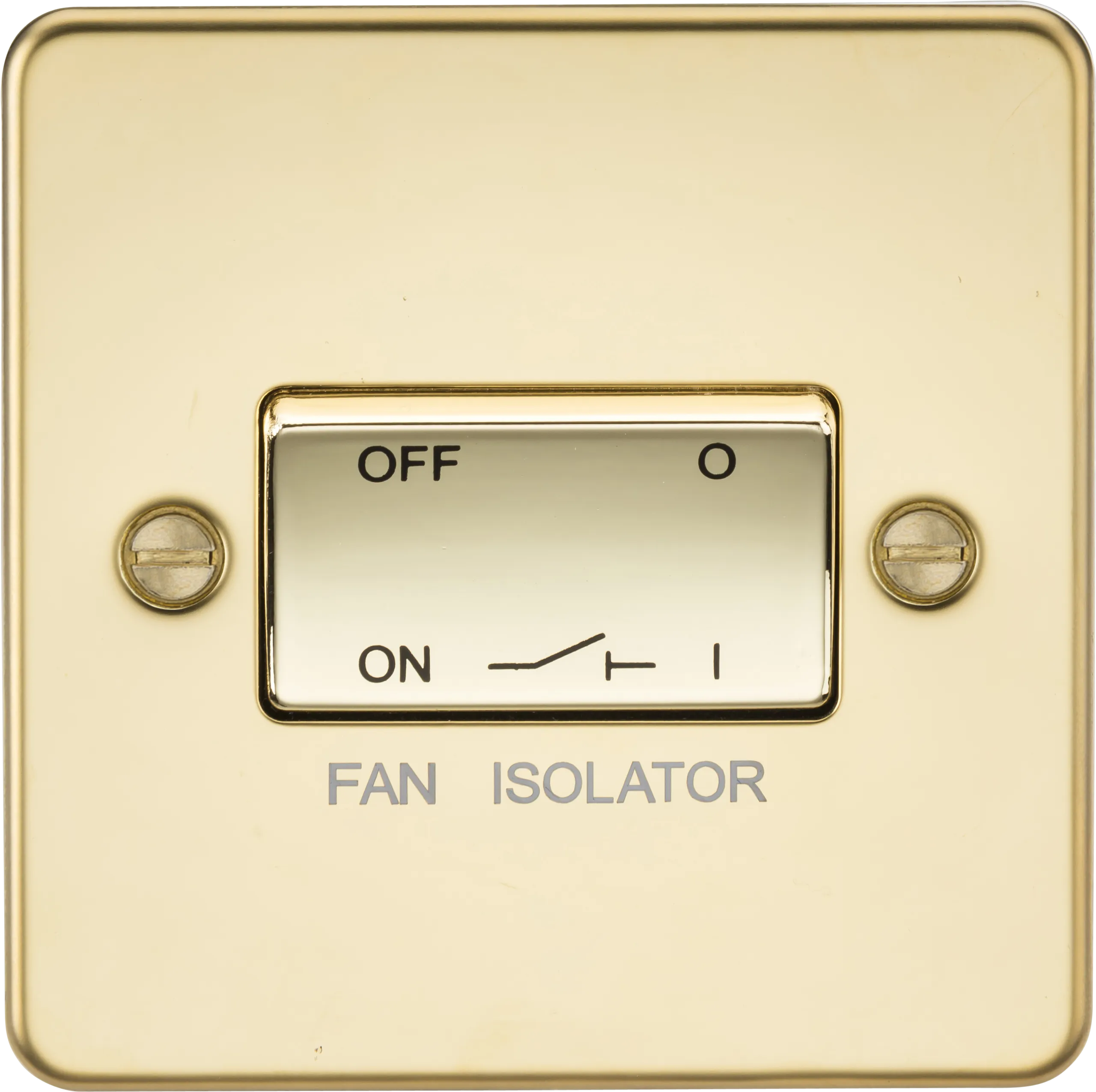 Knightsbridge FP1100PB Flat Plate 10AX 3 Pole Fan Isolator Switch - Polished Brass