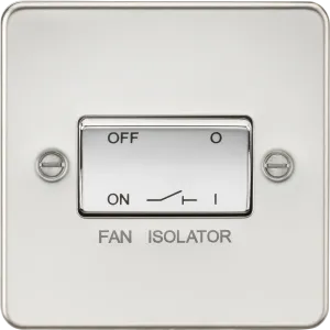 Knightsbridge FP1100PC Flat Plate 10AX 3 Pole Fan Isolator Switch - Polished Chrome