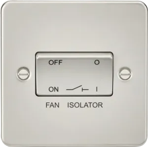 Knightsbridge FP1100PL Flat Plate 10AX 3 Pole Fan Isolator Switch - Pearl