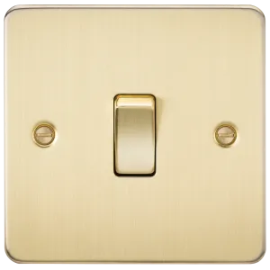 Knightsbridge FP1200BB Flat Plate 10AX 1G Intermediate Switch - Brushed Brass
