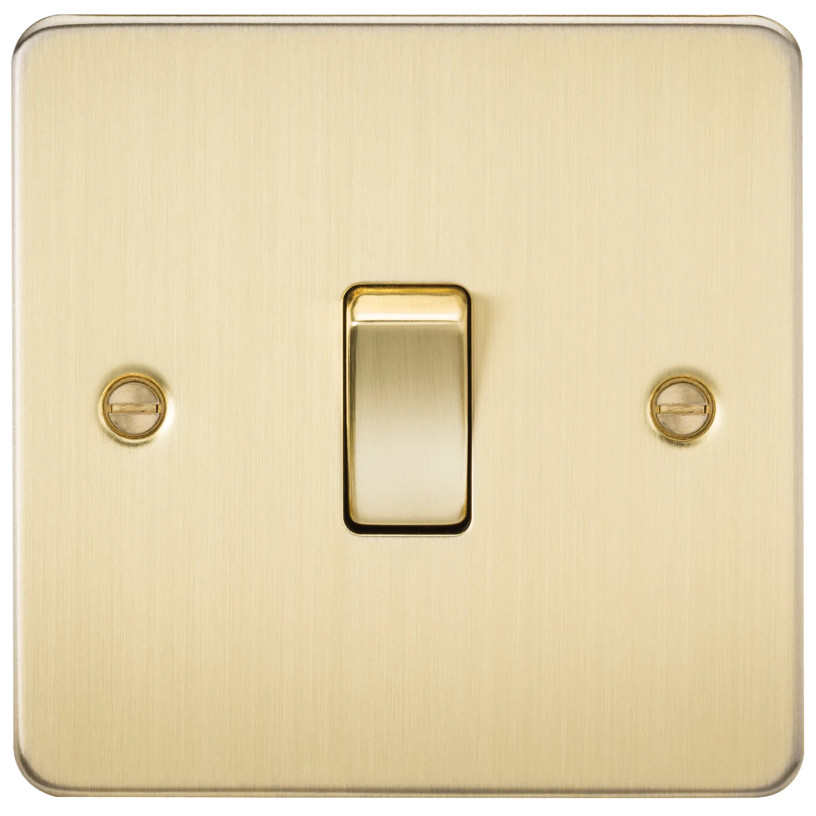 Knightsbridge FP1200BB Flat Plate 10AX 1G Intermediate Switch - Brushed Brass