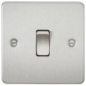 Knightsbridge FP1200BC Flat Plate 10AX 1G Intermediate Switch - Brushed Chrome