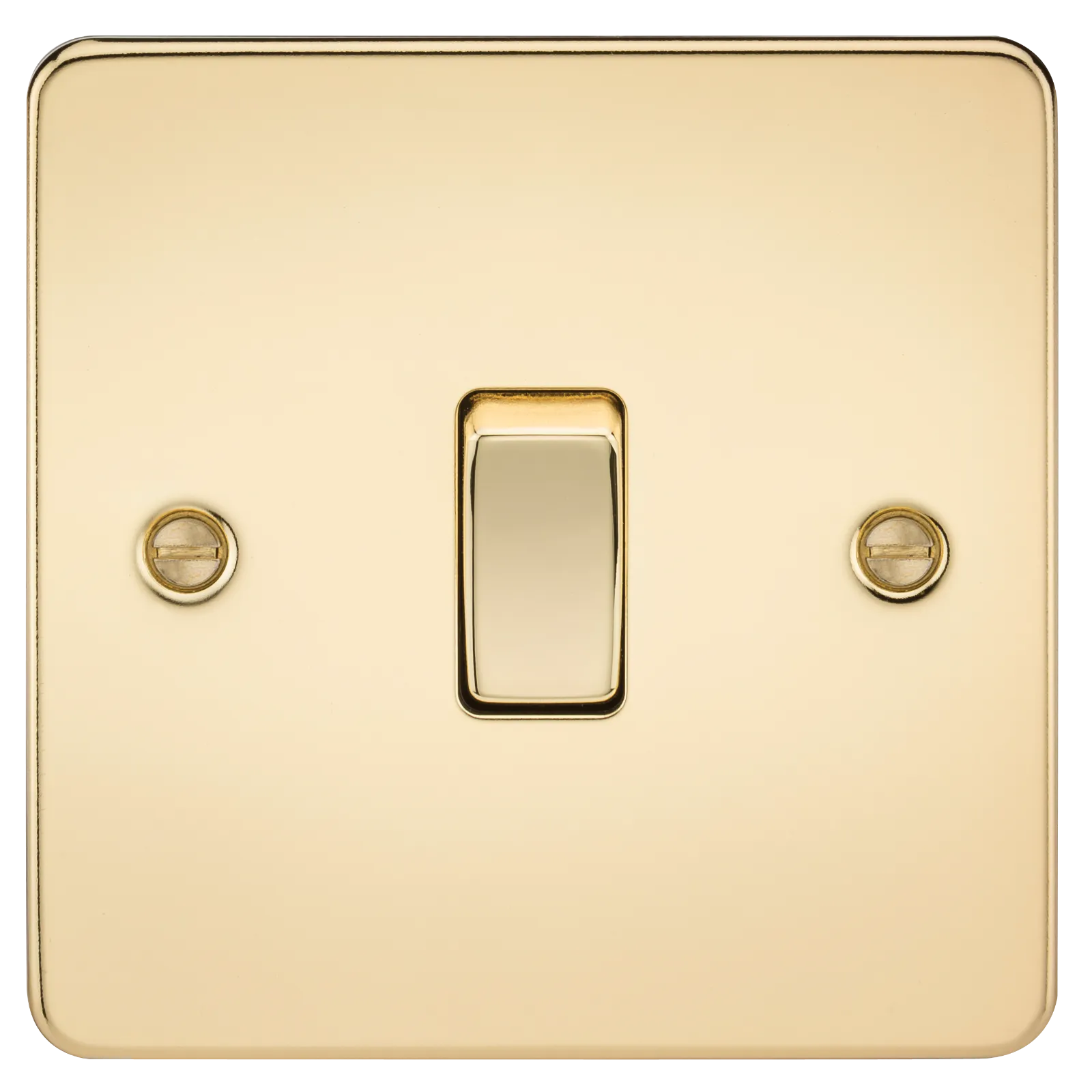 Knightsbridge FP1200PB Flat Plate 10AX 1G Intermediate Switch - Polished Brass