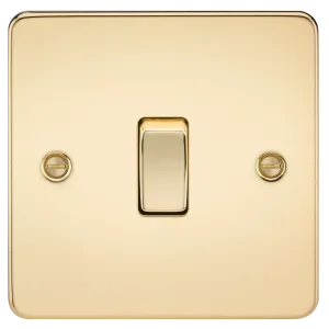 Knightsbridge FP1200PB Flat Plate 10AX 1G Intermediate Switch - Polished Brass