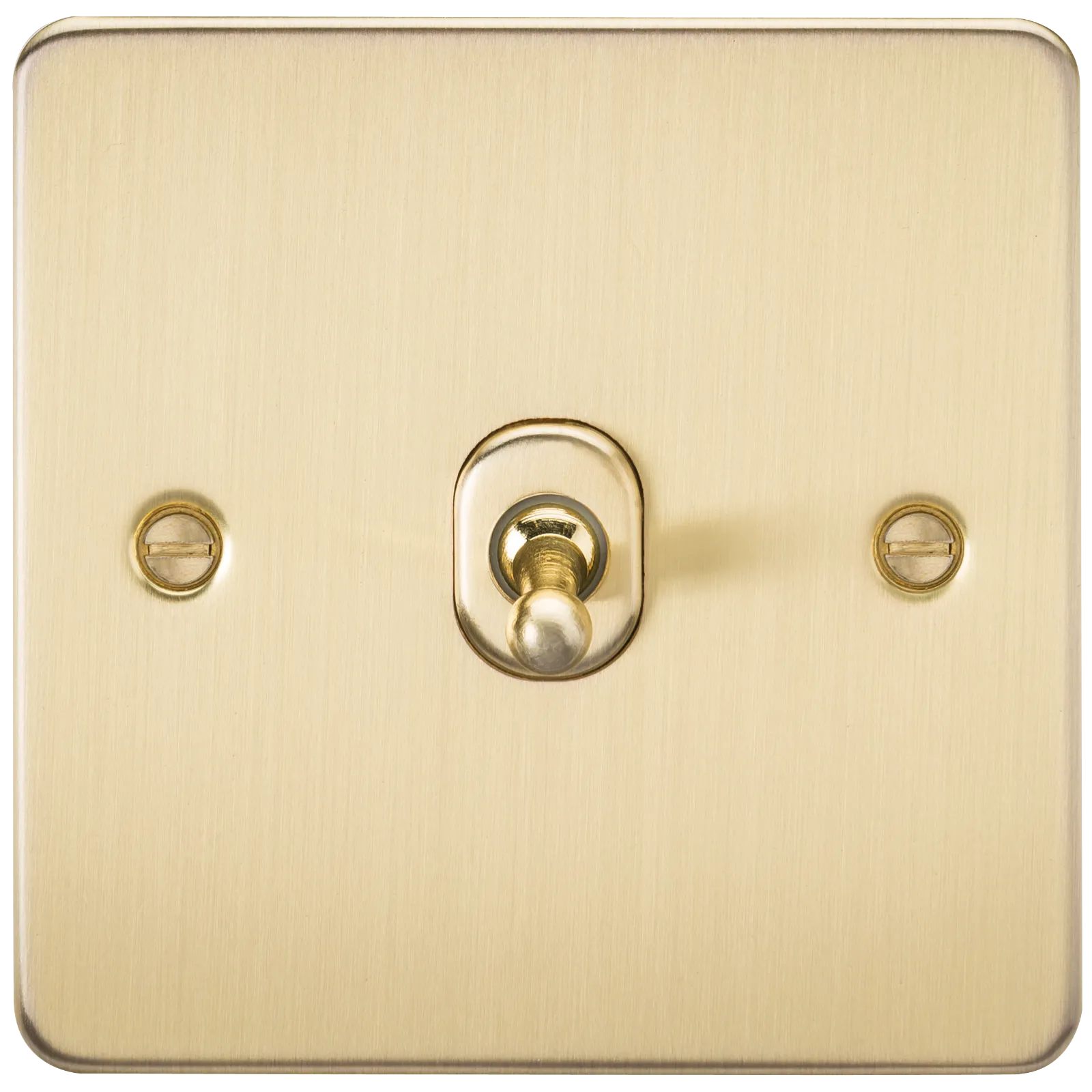 Knightsbridge FP12TOGBB Flat Plate 10AX 1G Intermediate Toggle Switch - Brushed Brass