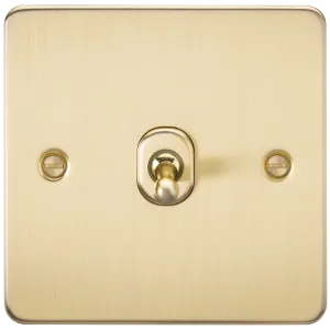Knightsbridge FP12TOGBB Flat Plate 10AX 1G Intermediate Toggle Switch - Brushed Brass