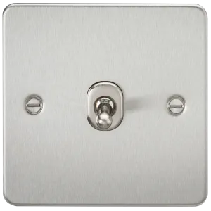 Knightsbridge FP12TOGBC Flat Plate 10AX 1G Intermediate Toggle Switch - Brushed Chrome