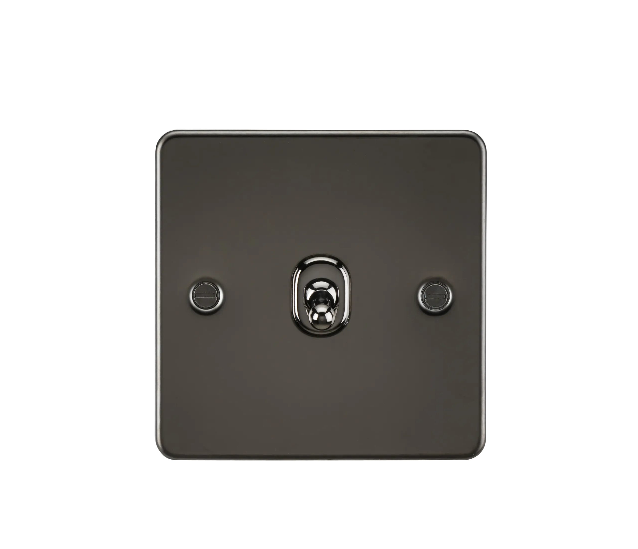 Knightsbridge FP12TOGGM Flat Plate 10AX 1G Intermediate Toggle Switch - Gunmetal