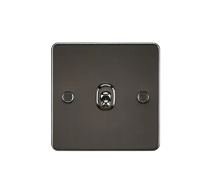 Knightsbridge FP12TOGGM Flat Plate 10AX 1G Intermediate Toggle Switch - Gunmetal