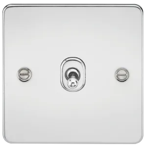 Knightsbridge FP12TOGPC Flat Plate 10AX 1G Intermediate Toggle Switch - Polished Chrome