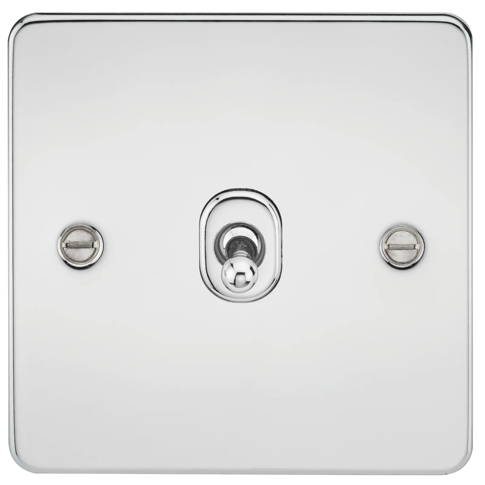 Knightsbridge FP12TOGPC Flat Plate 10AX 1G Intermediate Toggle Switch - Polished Chrome