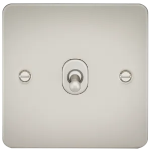 Knightsbridge FP12TOGPL Flat Plate 10AX 1G Intermediate Toggle Switch - Pearl