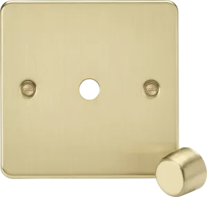 Knightsbridge FP1DIMBB Flat Plate 1G Dimmer Plate with Matching Metal Dimmer Cap - Brushed Brass