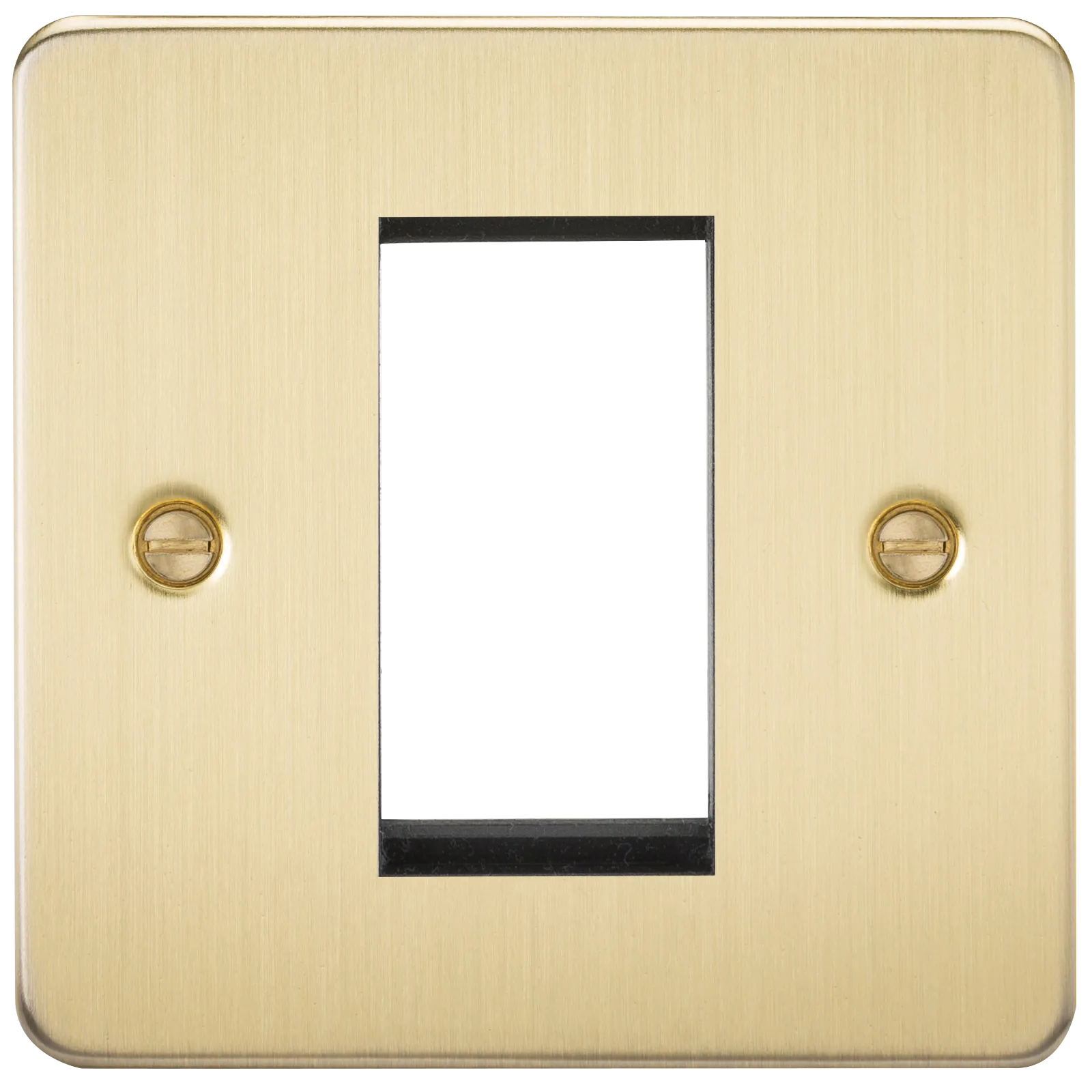 Knightsbridge FP1GBB Flat Plate 1G Modular Faceplate - Brushed Brass