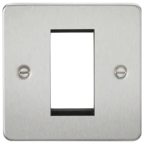 Knightsbridge FP1GBC Flat Plate 1G Modular Faceplate - Brushed Chrome