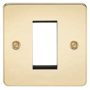 Knightsbridge FP1GPB Flat Plate 1G Modular Faceplate - Polished Brass