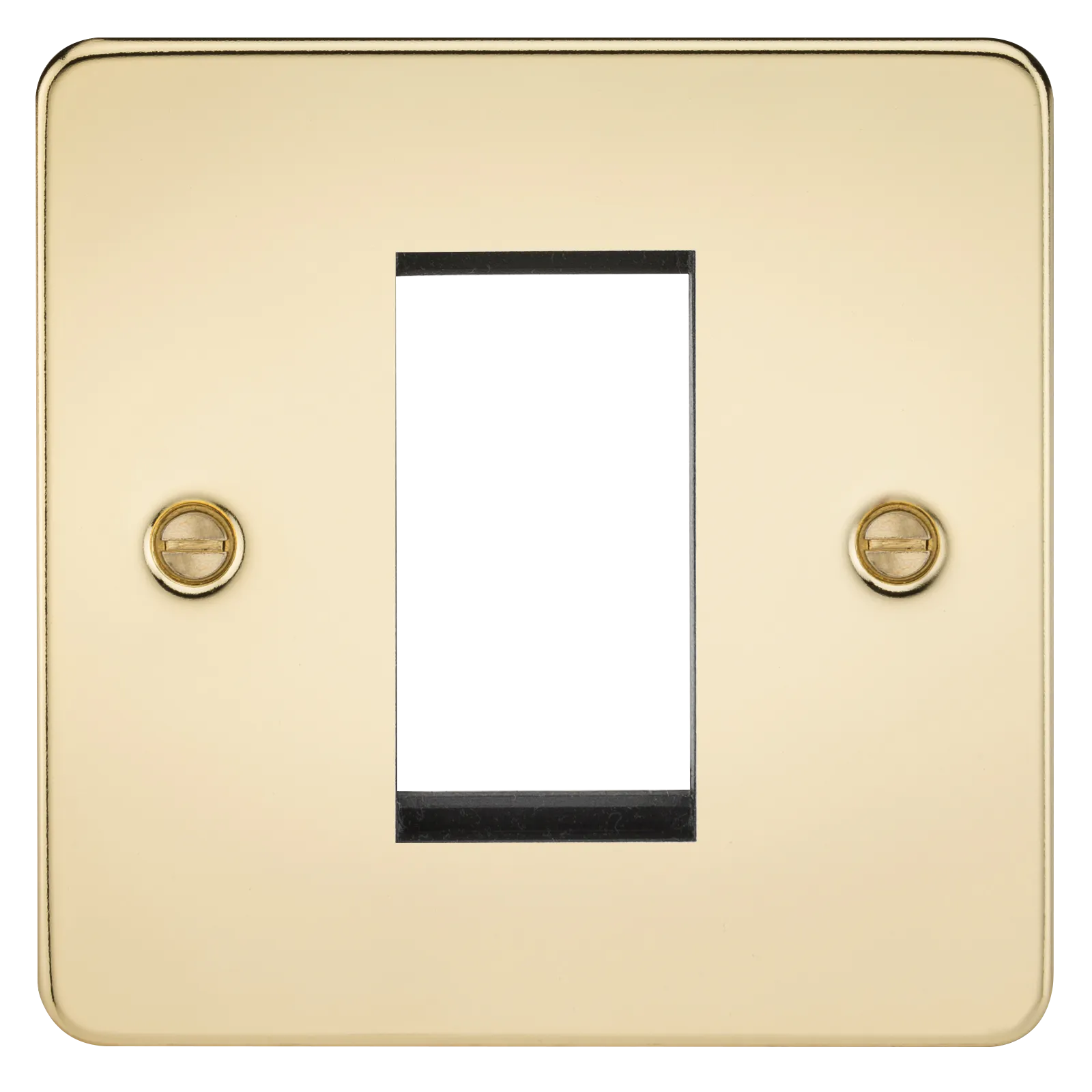 Knightsbridge FP1GPB Flat Plate 1G Modular Faceplate - Polished Brass