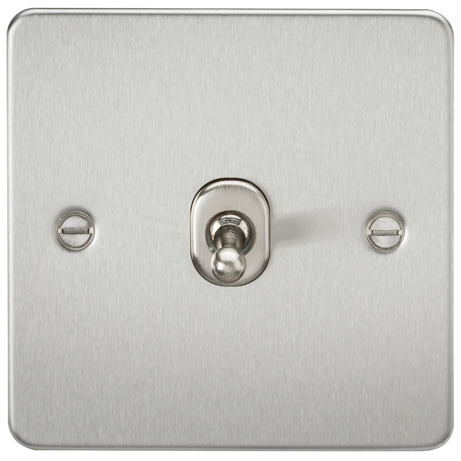 Knightsbridge FP1TOGBC Flat Plate 10AX 1G 2 Way Toggle Switch - Brushed Chrome
