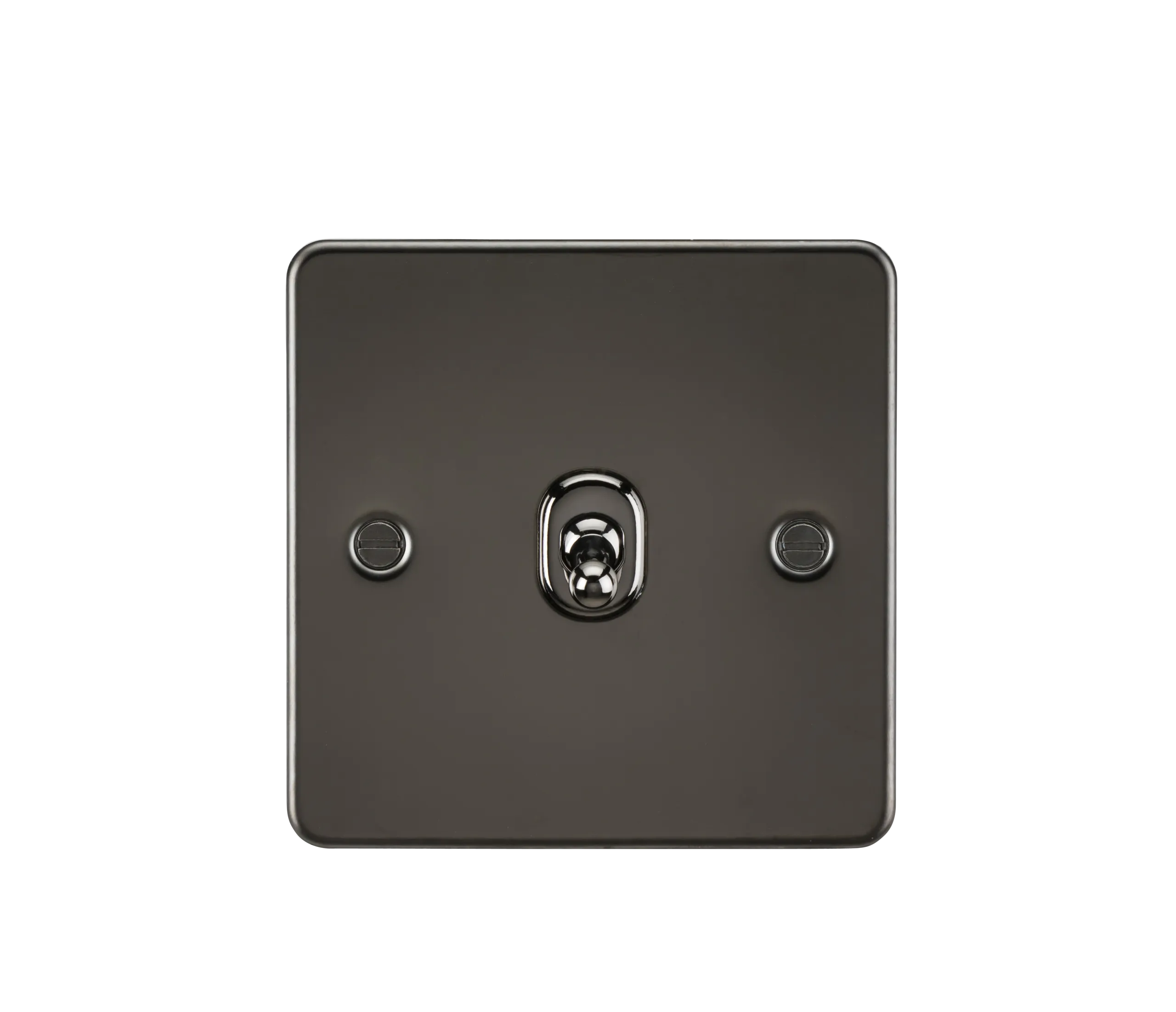 Knightsbridge FP1TOGGM Flat Plate 10AX 1G 2 Way Toggle Switch - Gunmetal