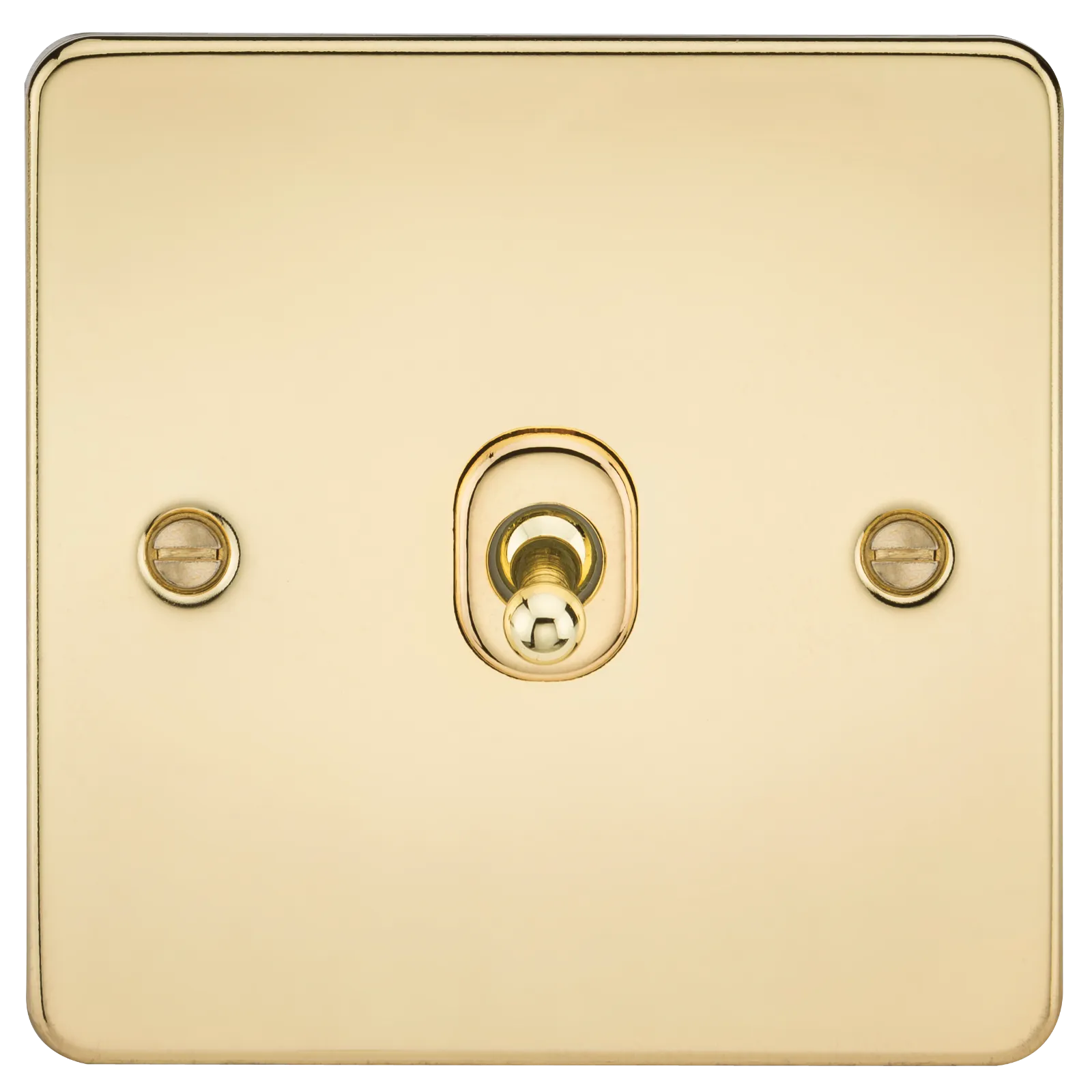 Knightsbridge FP1TOGPB Flat Plate 10AX 1G 2 Way Toggle Switch - Polished Brass