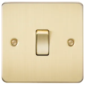 Knightsbridge FP2000BB Flat Plate 10AX 1G 2 Way Switch - Brushed Brass
