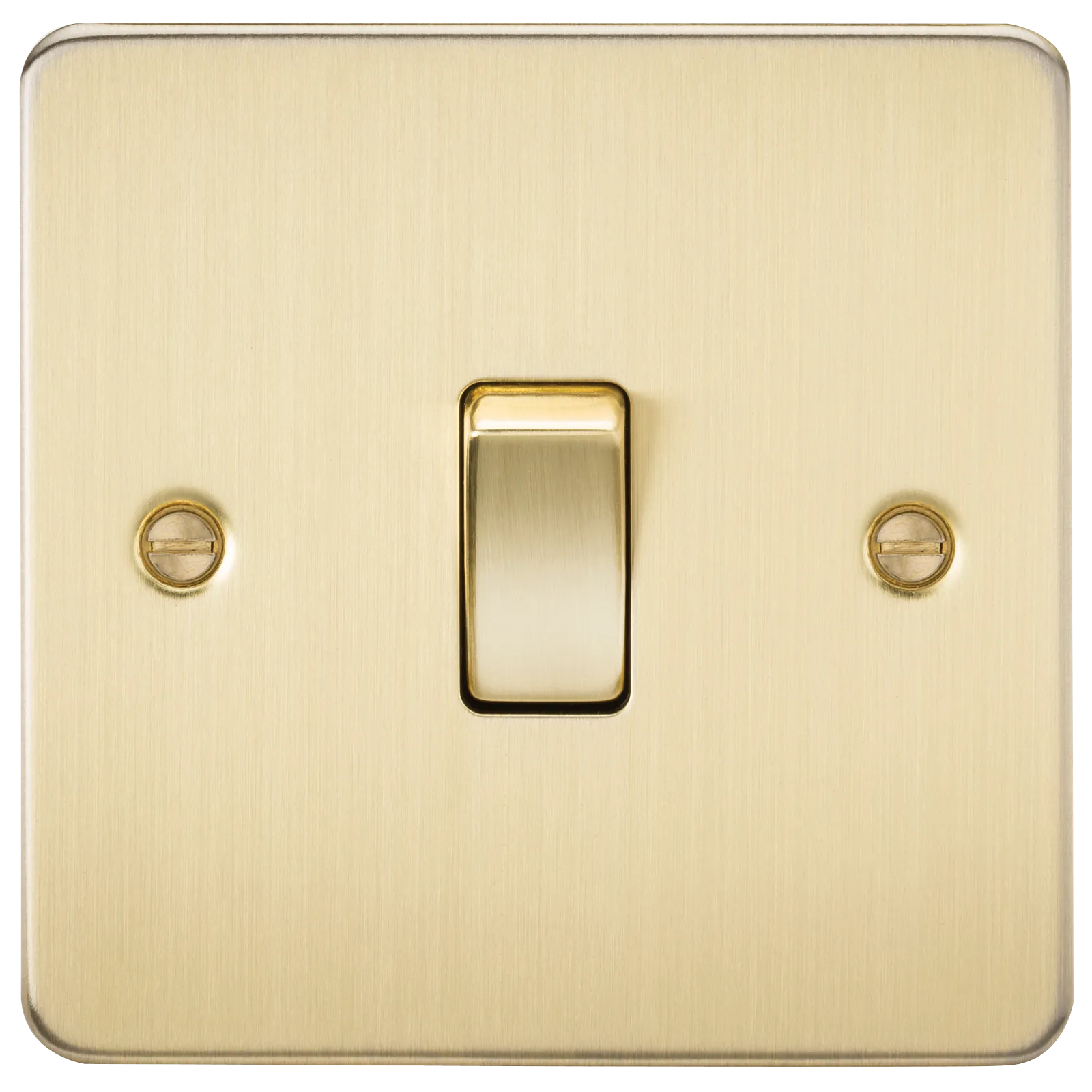 Knightsbridge FP2000BB Flat Plate 10AX 1G 2 Way Switch - Brushed Brass