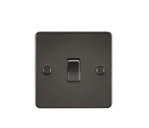Knightsbridge FP2000GM Flat Plate 10AX 1G 2 Way Switch - Gunmetal
