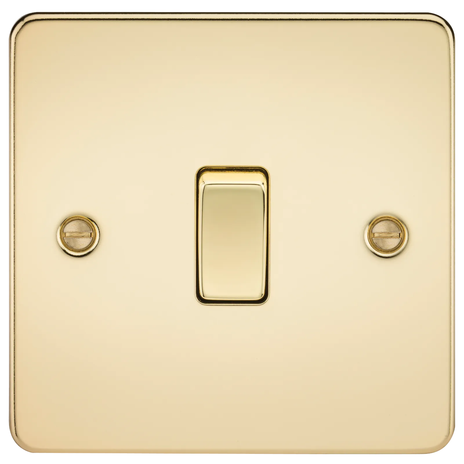 Knightsbridge FP2000PB Flat Plate 10AX 1G 2 Way Switch - Polished Brass