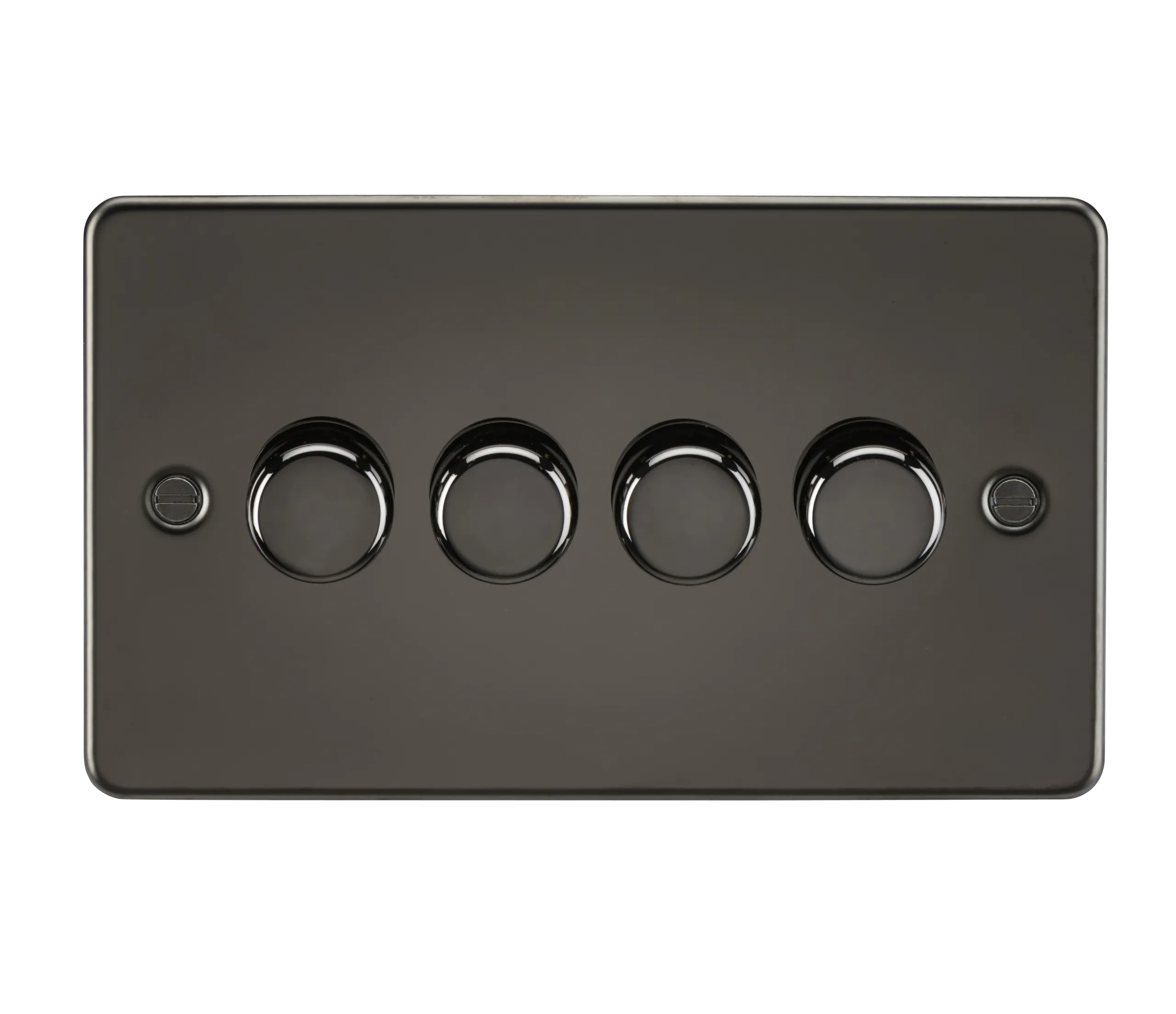 Knightsbridge FP2164GM Flat Plate 4G 2 Way Dimmer 60-400W - Gunmetal