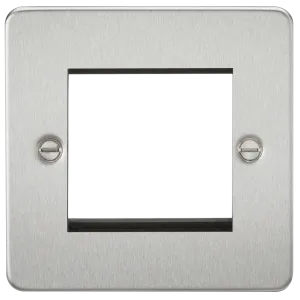 Knightsbridge FP2GBC Flat Plate 2G Modular Faceplate - Brushed Chrome