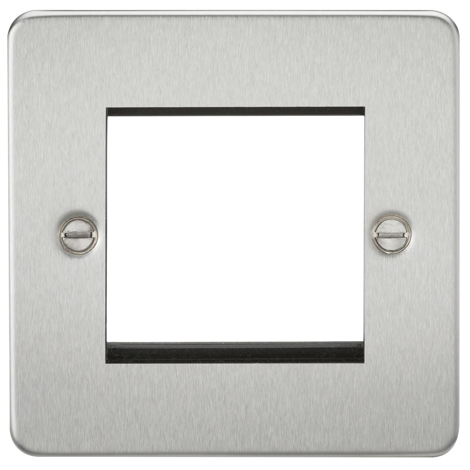 Knightsbridge FP2GBC Flat Plate 2G Modular Faceplate - Brushed Chrome