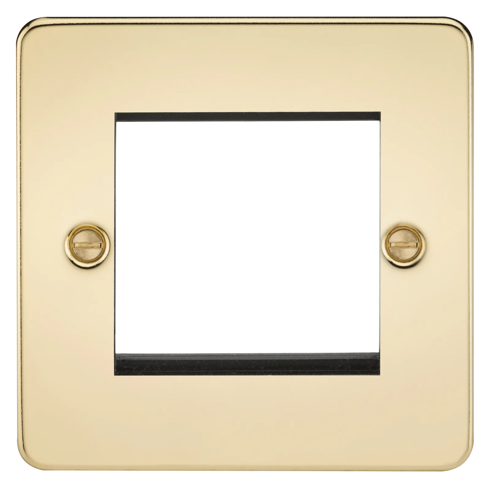 Knightsbridge FP2GPB Flat Plate 2G Modular Faceplate - Polished Brass
