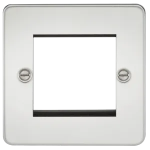 Knightsbridge FP2GPC Flat Plate 2G Modular Faceplate - Polished Chrome