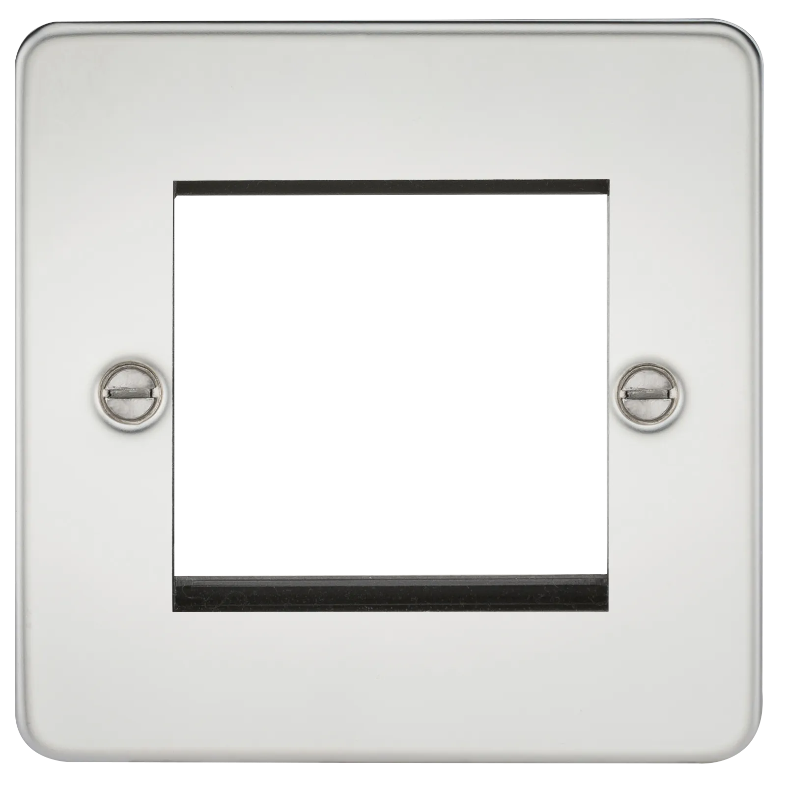 Knightsbridge FP2GPC Flat Plate 2G Modular Faceplate - Polished Chrome