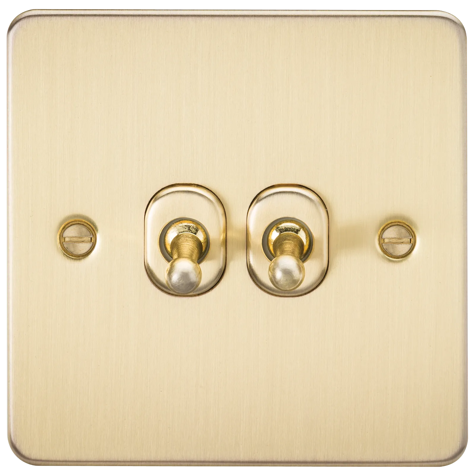 Knightsbridge FP2TOGBB Flat Plate 10AX 2G 2-Way Toggle Switch - Brushed Brass