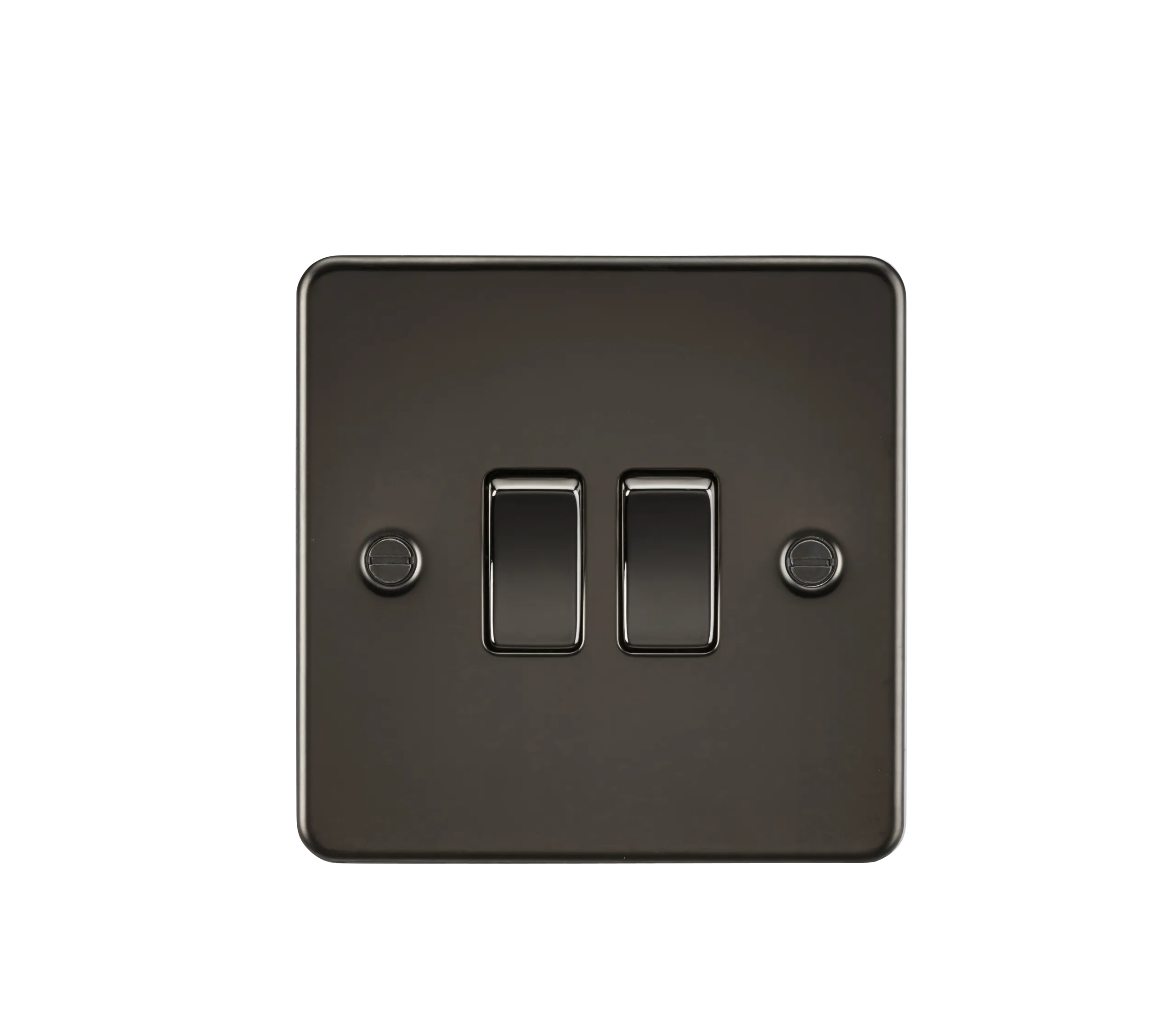Knightsbridge FP3000GM Flat Plate 10AX 2G 2-Way Switch - Gunmetal