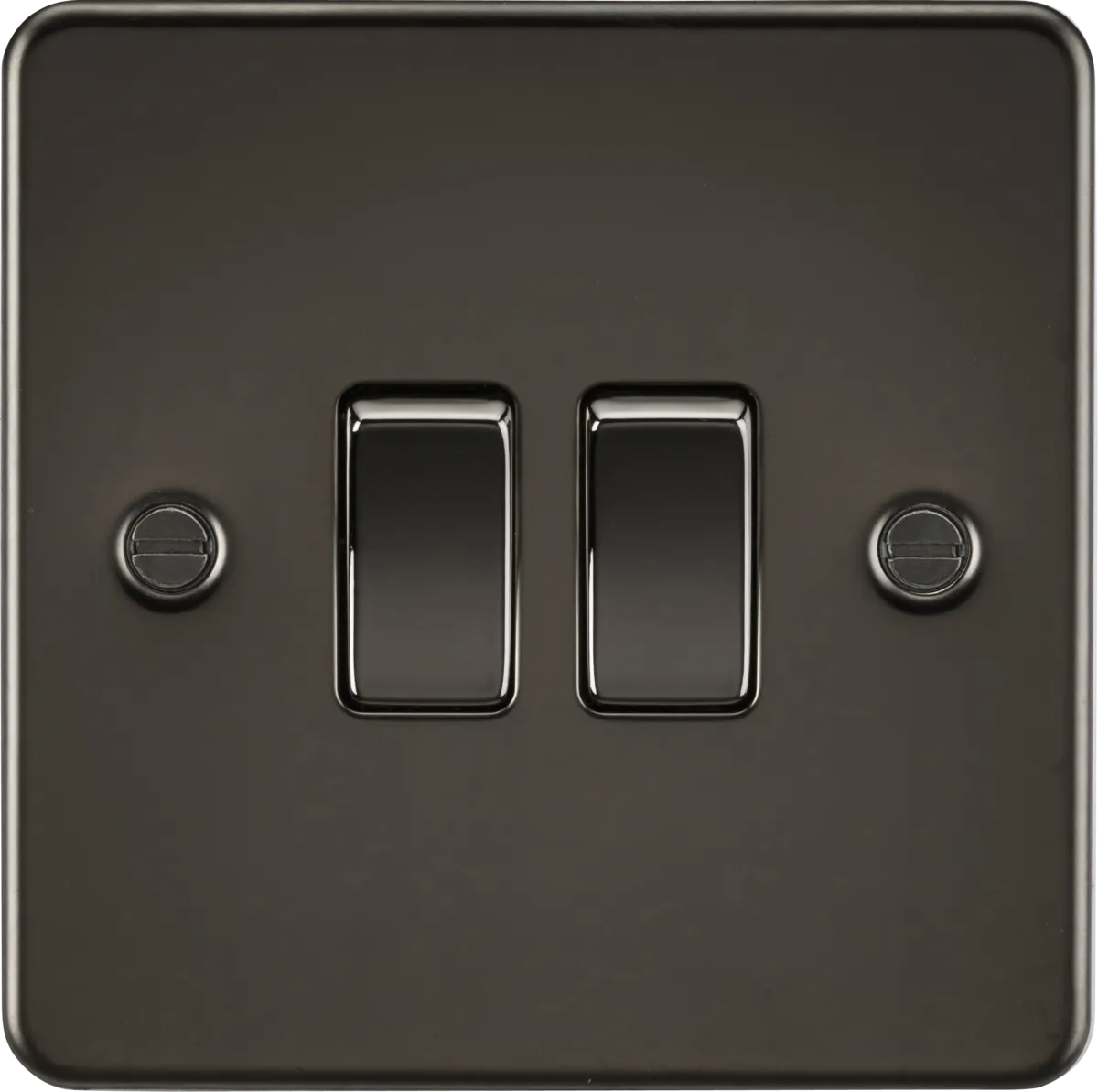 Knightsbridge FP3000GMx10 Flat Plate 10AX 2G 2-Way Switch - Gunmetal (10 Pack)