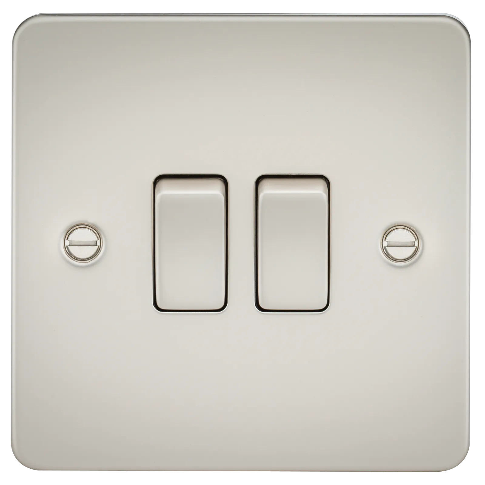 Knightsbridge FP3000PL Flat Plate 10AX 2G 2-Way Switch - Pearl