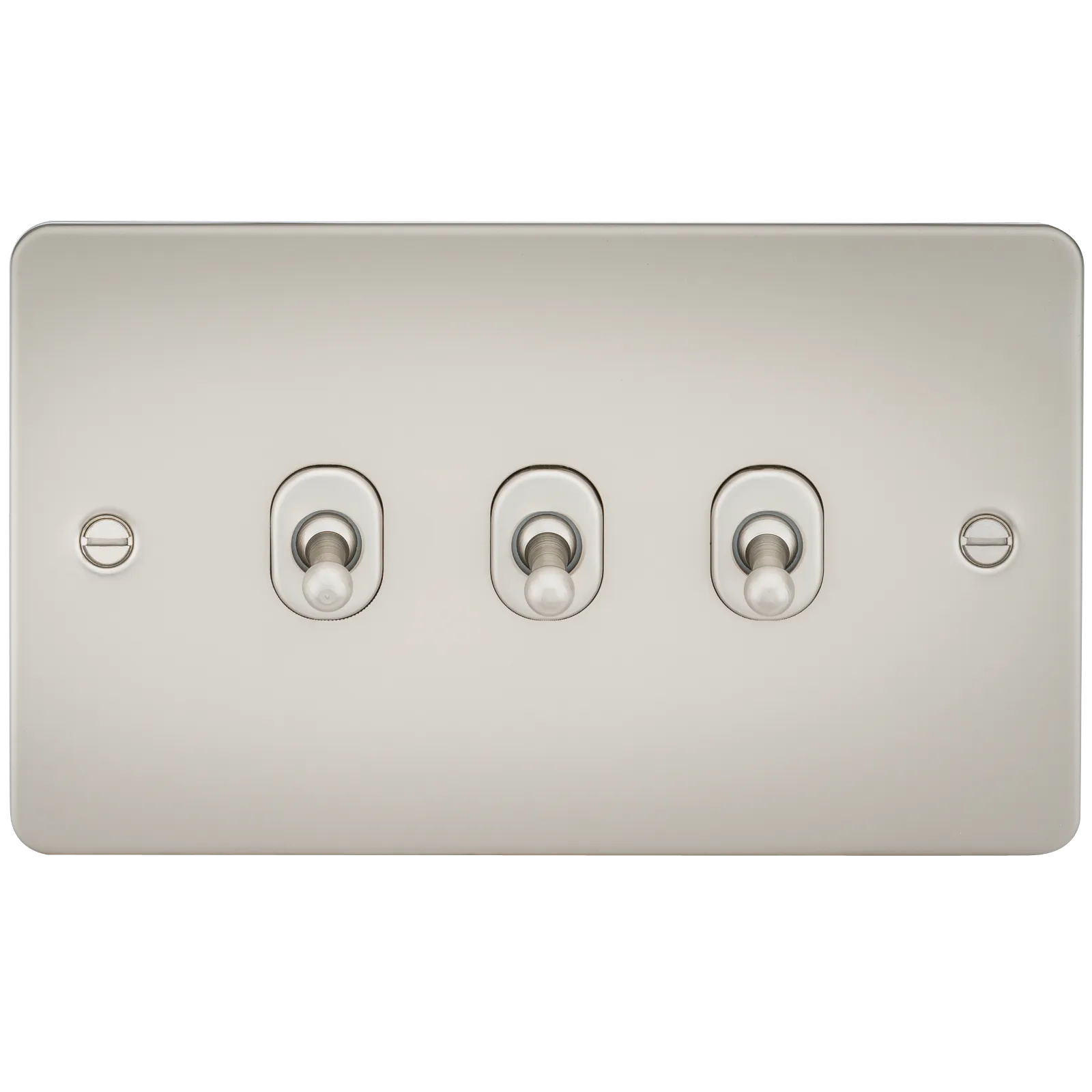 Knightsbridge FP3TOGPL Flat Plate 10AX 3G 2-Way Toggle Switch - Pearl