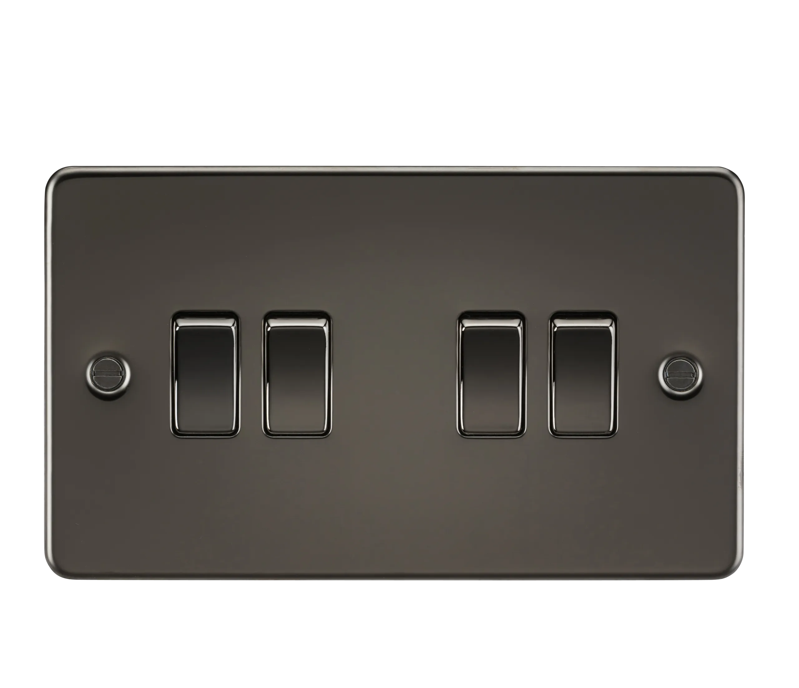 Knightsbridge FP4100GM Flat Plate 10AX 4G 2-Way Switch - Gunmetal