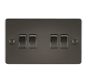 Knightsbridge FP4100GM Flat Plate 10AX 4G 2-Way Switch - Gunmetal
