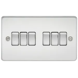 Knightsbridge FP4200PC Flat Plate 10AX 6G 2-Way Switch - Polished Chrome
