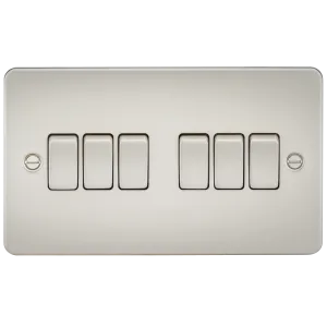 Knightsbridge FP4200PL Flat Plate 10AX 6G 2-Way Switch - Pearl