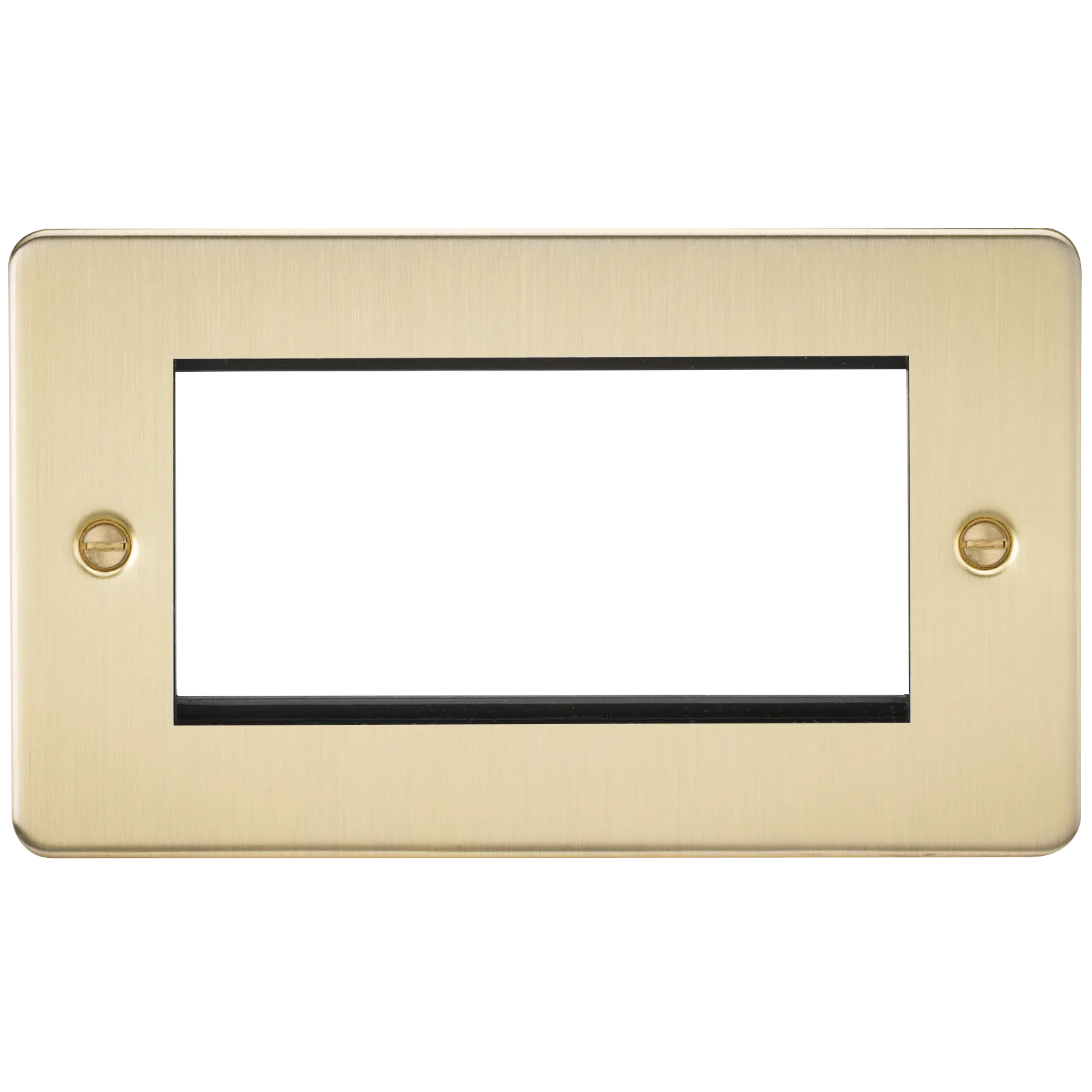 Knightsbridge FP4GBB Flat Plate 4G Modular Faceplate - Brushed Brass
