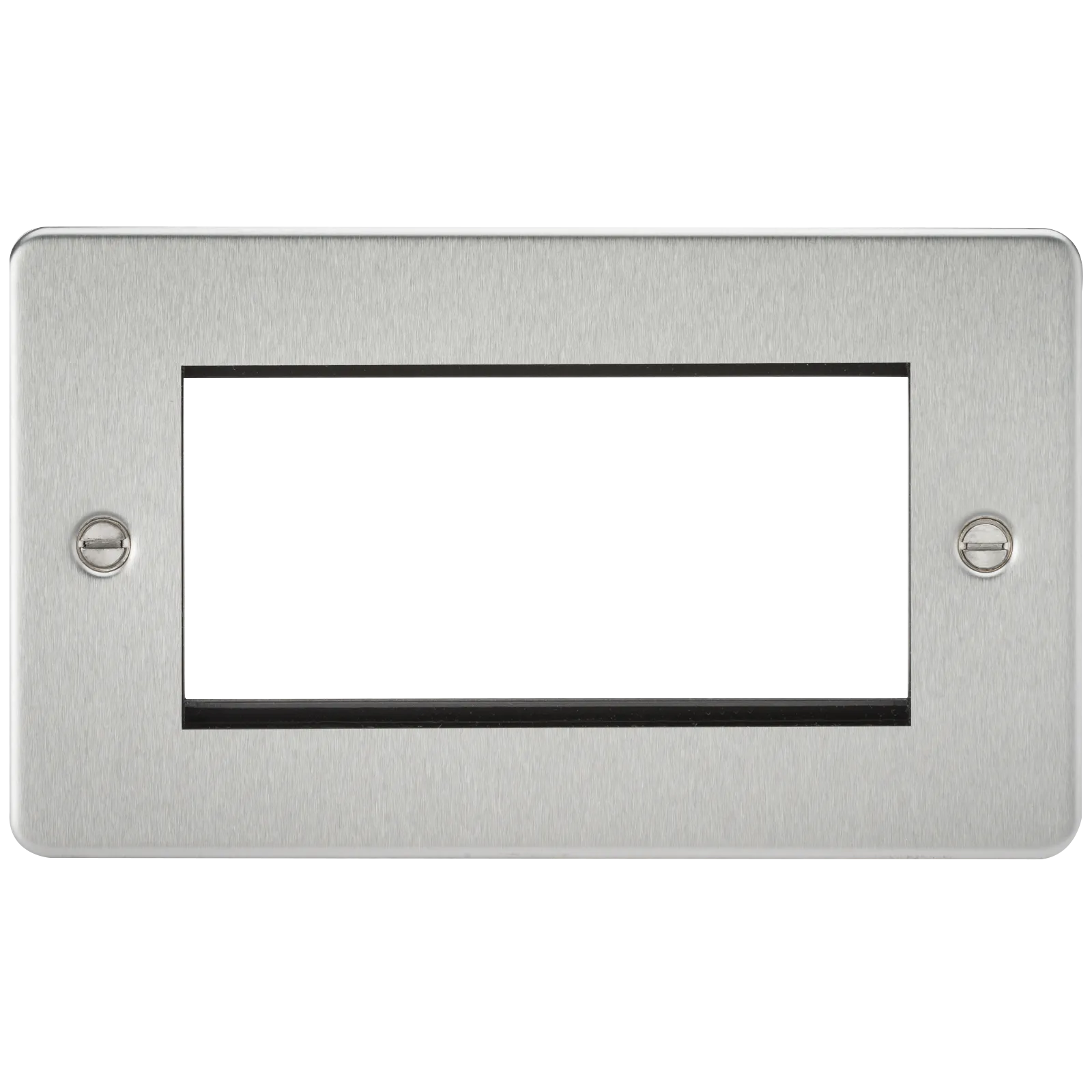 Knightsbridge FP4GBC Flat Plate 4G Modular Faceplate - Brushed Chrome