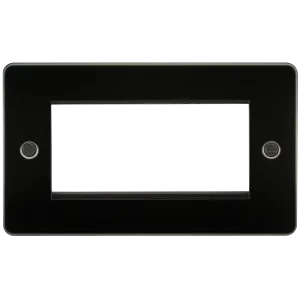 Knightsbridge FP4GGM Flat Plate 4G Modular Faceplate - Gunmetal