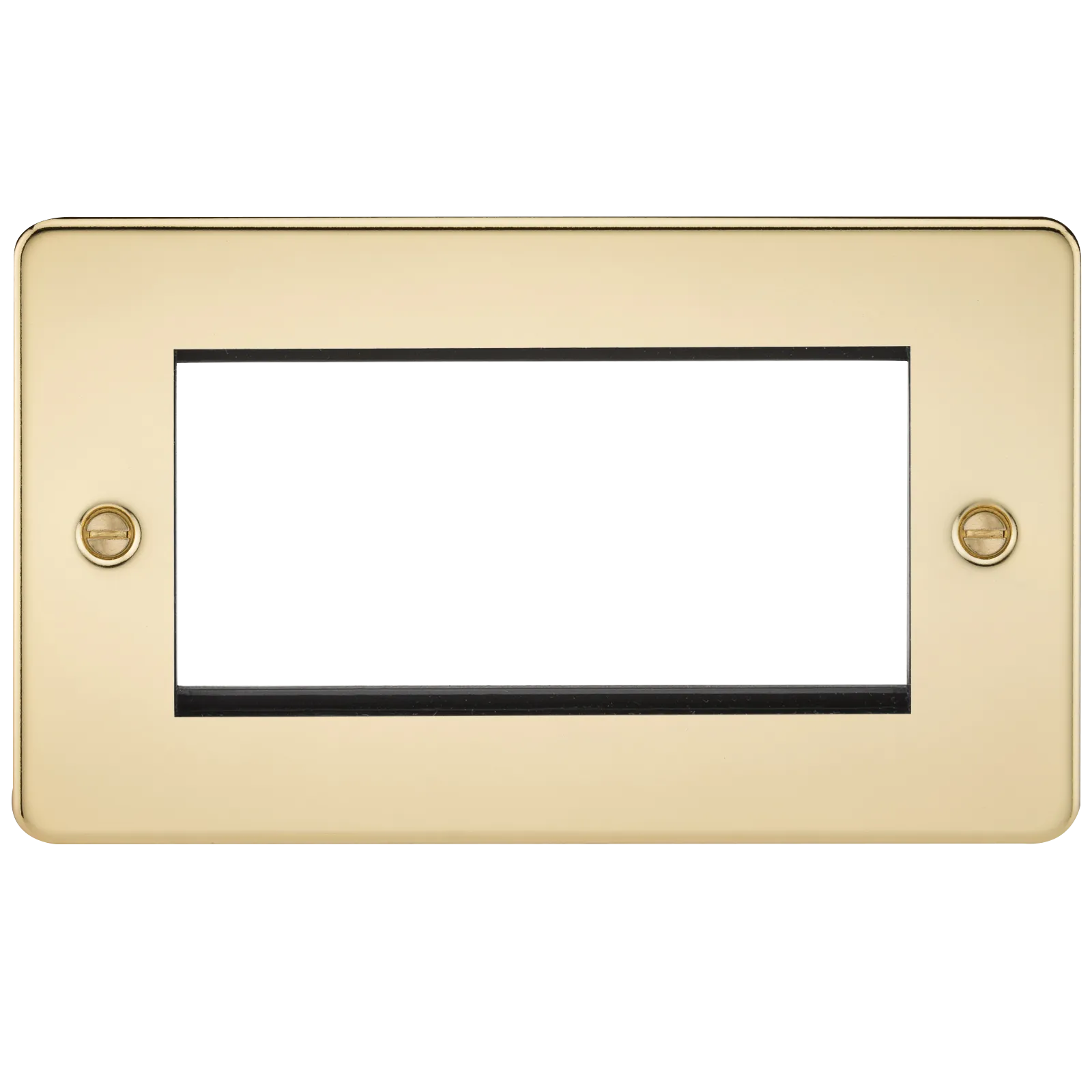 Knightsbridge FP4GPB Flat Plate 4G Modular Faceplate - Polished Brass
